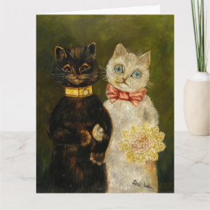 Hochzeitskatze Katzen Louis Wain übergroße große K Karte