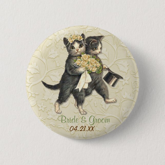 Hochzeitskatzen Button (Vorderseite)