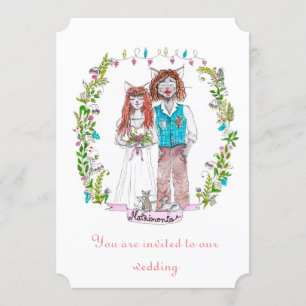 Hochzeitskatzen-Design Einladung