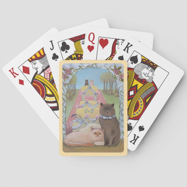 Hochzeitskatzen personalisieren spielkarten (Rückseite)