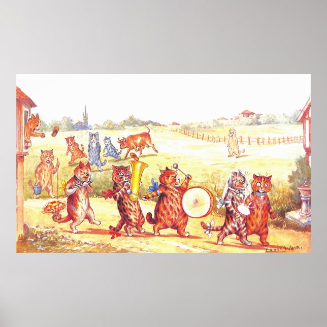 HochzeitskatzIllustration von Louis Wain Poster (Vorne)