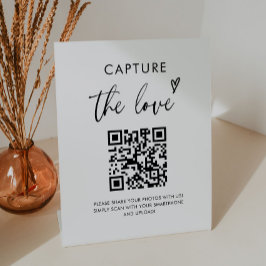 Hochzeitskennzeichen des Liebe-Fotos QR-Code-Zeich Sockelschild