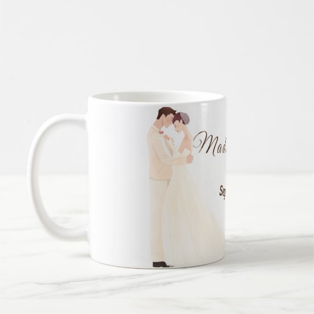 Hochzeitskeramik-Tasse  Kaffeetasse (Links)