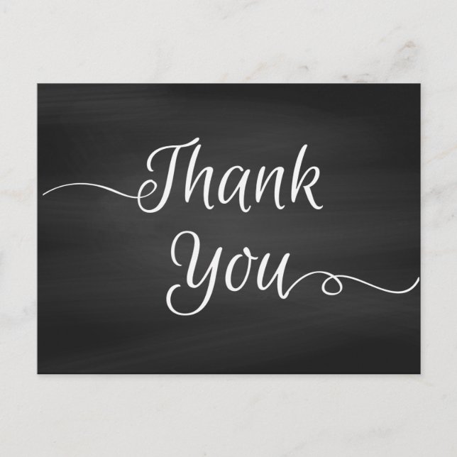 Hochzeitskhalkboard hinzufügen Foto Danke Postkarte (Vorderseite)