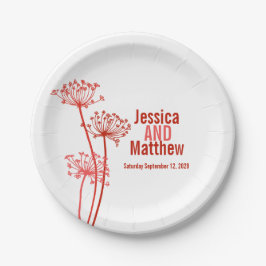 Hochzeitskirsche, moderne Blume Pappteller