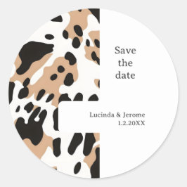 Hochzeitskittel Save the Date drucken Runder Aufkleber