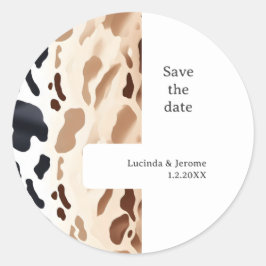 Hochzeitskittel Save the Date drucken Runder Aufkleber