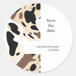 Hochzeitskittel Save the Date drucken Runder Aufkleber