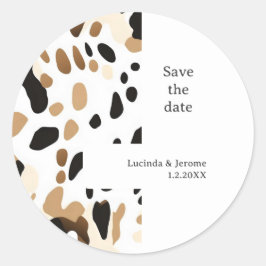 Hochzeitskittel Save the Date drucken Runder Aufkleber