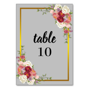 Hochzeitsklammer für Wasserfarben, dunkelgrau, gol Tischnummer