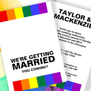 Hochzeitsklänge Gay Spaß Regenbogen Stolz Einladung