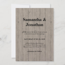 Hochzeitsklassiker Rustikaler Holzplanken-Stil Einladung