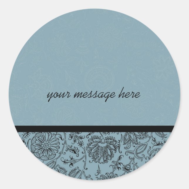 Hochzeitskleber für die blaue Blume Runder Aufkleber (Vorderseite)