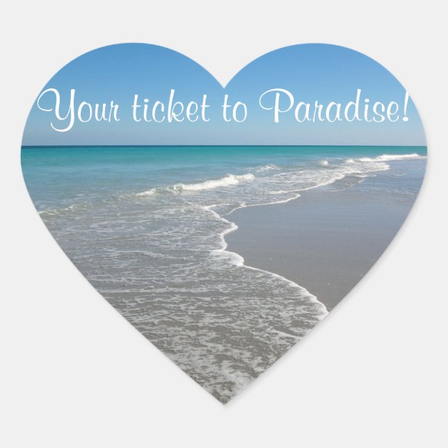 Hochzeitskleber für Siegel - Ozean II Herz-Aufkleber (Vorderseite)