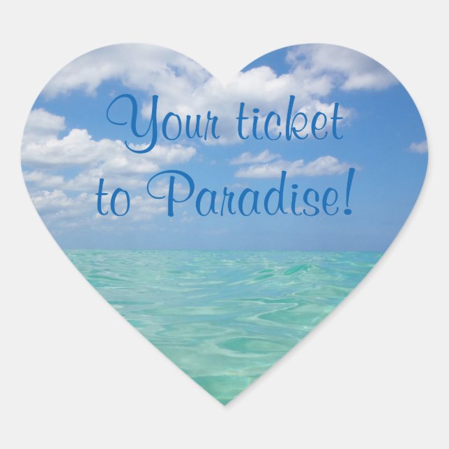 Hochzeitskleber für Siegel - Ozean III Herz-Aufkleber (Vorderseite)