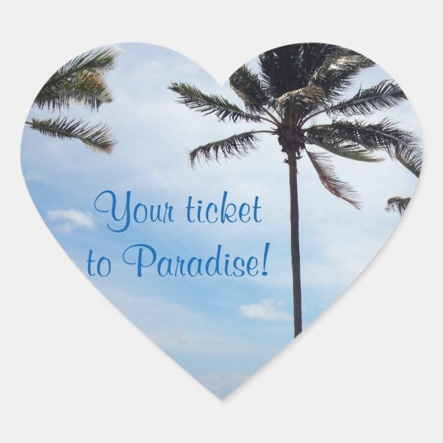 Hochzeitskleber für Siegel Umschlag - Palme Tree I Herz-Aufkleber (Vorderseite)