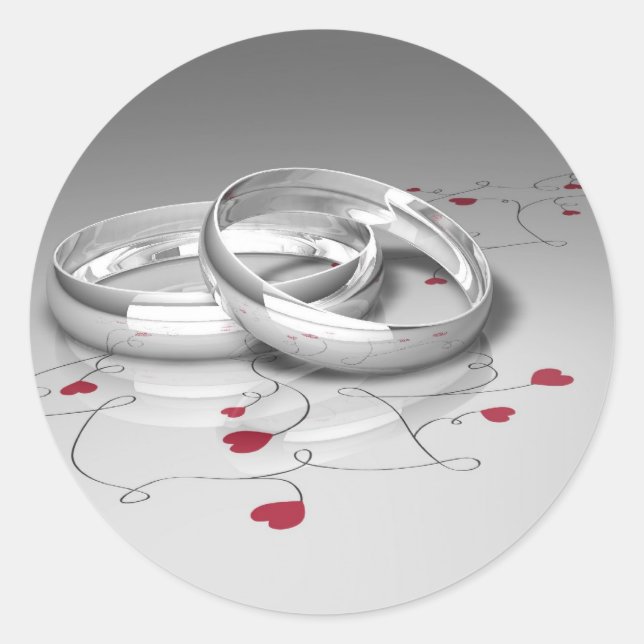 Hochzeitskleber Runder Aufkleber (Vorderseite)