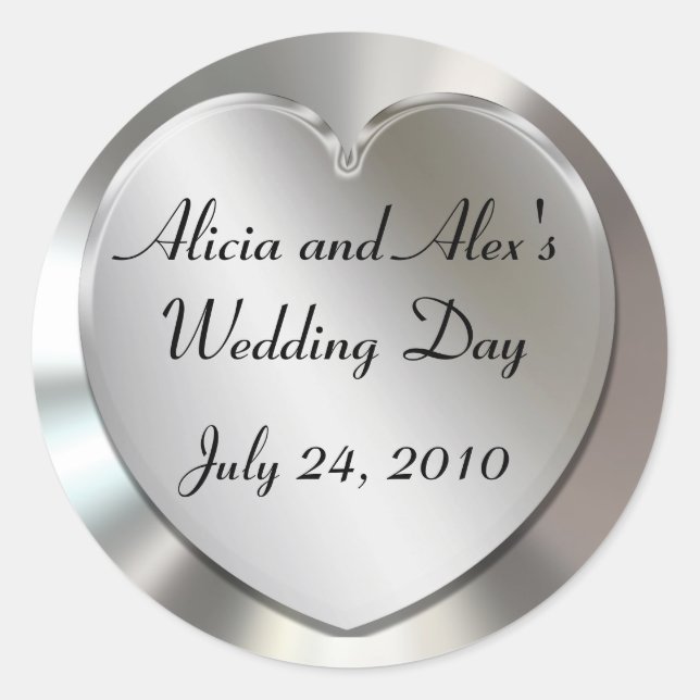 Hochzeitskleber Runder Aufkleber (Vorderseite)