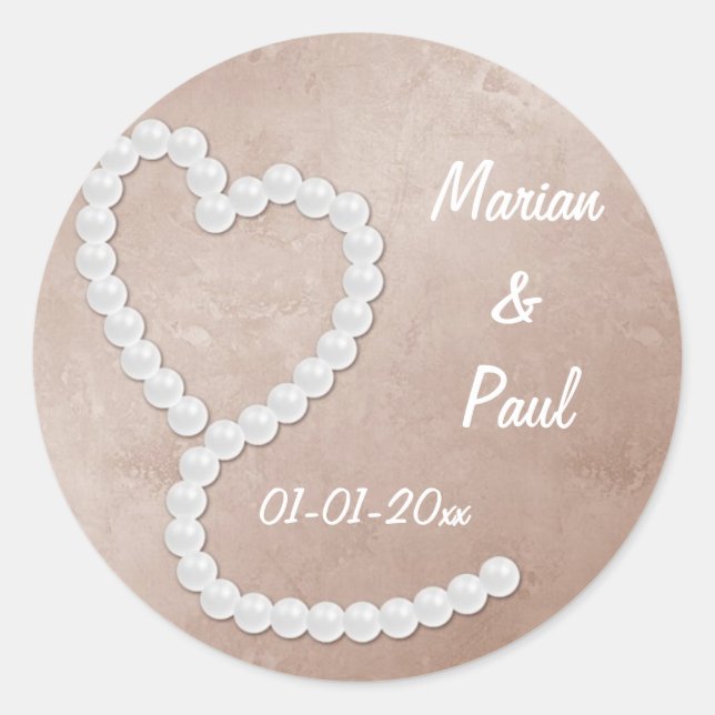 Hochzeitskleber Runder Aufkleber (Vorderseite)