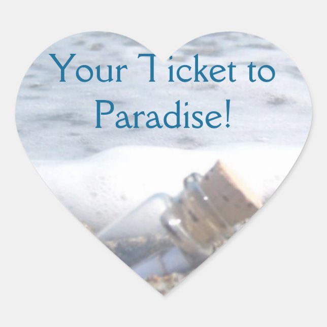 Hochzeitskleber zum Siegel Umschlag - Flasche mit  Herz-Aufkleber (Vorderseite)