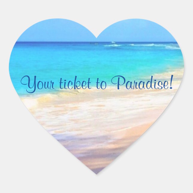 Hochzeitskleber zum Siegel Umschlag - Ozean Herz-Aufkleber (Vorderseite)