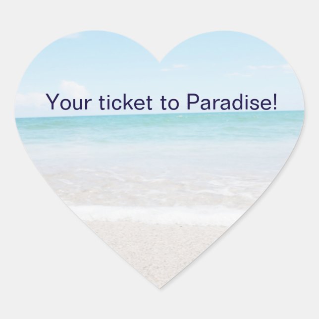 Hochzeitskleber zum Siegel Umschlag - Ozean Herz-Aufkleber (Vorderseite)