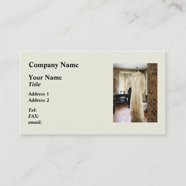 Hochzeitskleid aus dem 19. Jahrhundert Visitenkarte (Vorderseite)