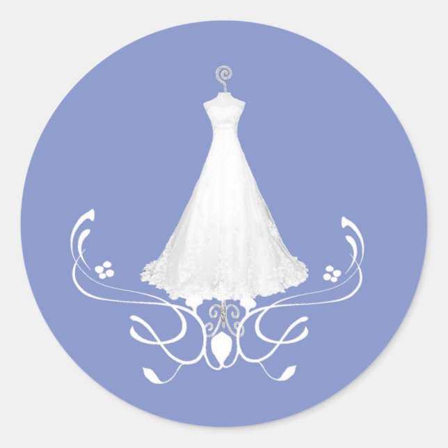 Hochzeitskleid Blue Umschlag Aufkleber (Vorderseite)