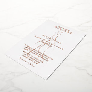 Hochzeitskleid Brauteltern Hochzeit Rose Gold Folieneinladung