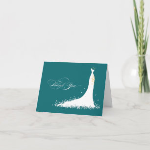 Hochzeitskleid Brautparty Dankeschön Karte (Ozean)