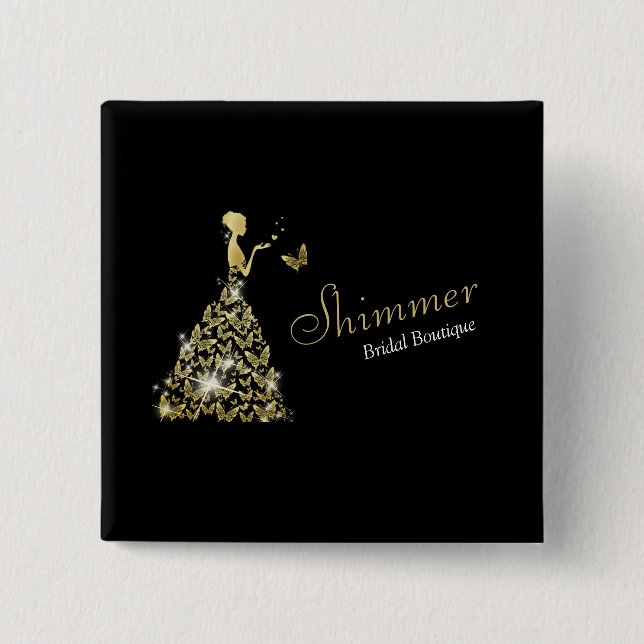 Hochzeitskleid Bridal Boutique Business Button (Vorderseite)