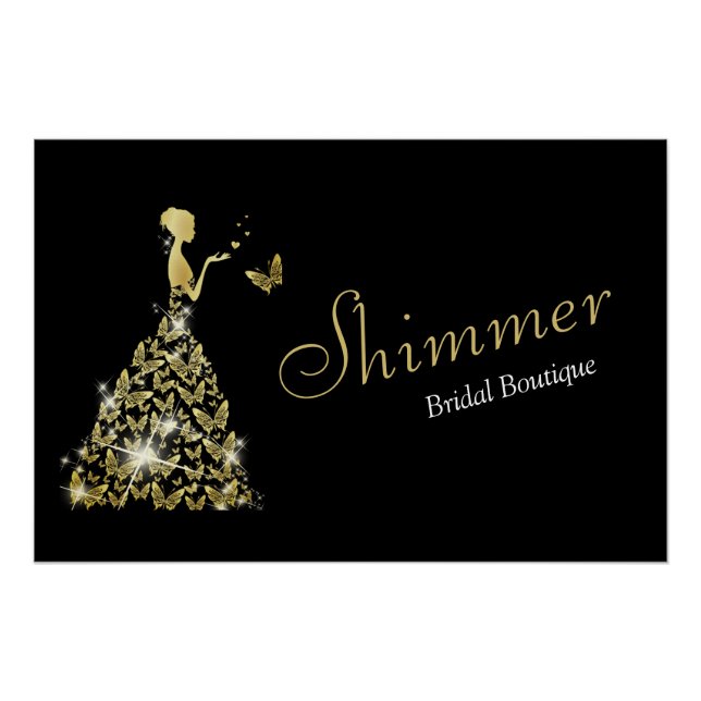Hochzeitskleid Bridal Boutique Business Poster (Vorderseite)