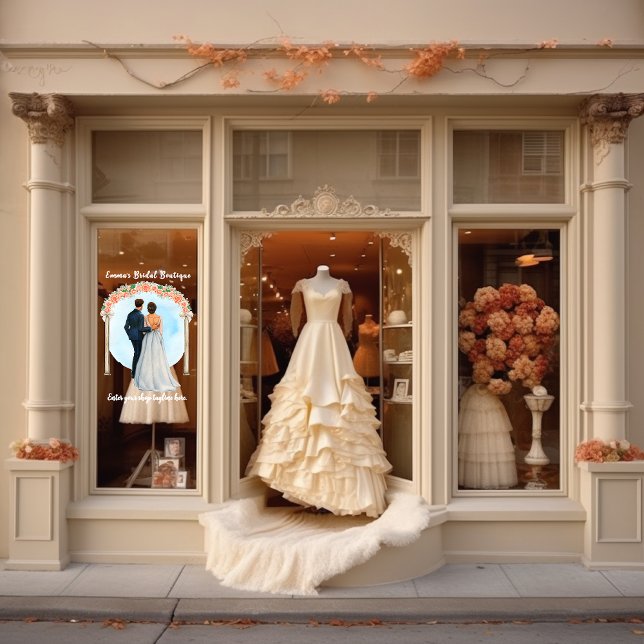Hochzeitskleid Bridal Boutique Shop anpassen Fensteraufkleber (Von Creator hochgeladen)
