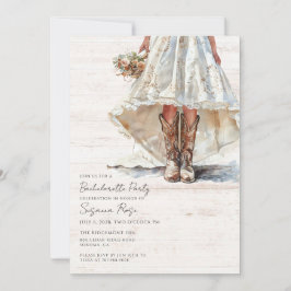 Hochzeitskleid Cowgirl Stiefel Junggeselinnen-Absc Einladung