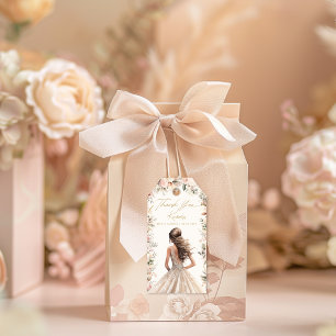 Hochzeitskleid florales Brautparty Gefallen Geschenkanhänger