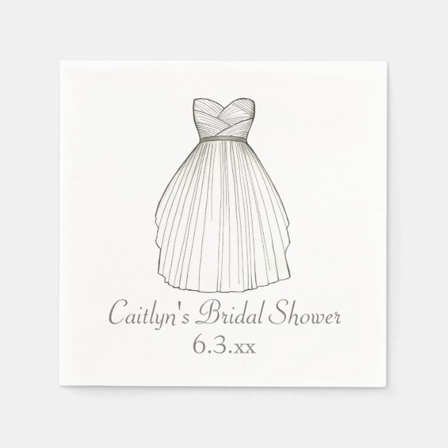 Hochzeitskleid Gown Bride Brautparty Napkins Serviette (Vorderseite)
