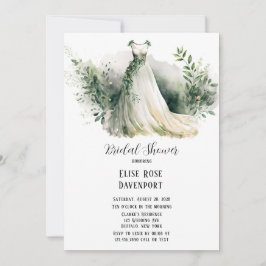Hochzeitskleid Grüne Wasserfarbe Brautparty Einladung