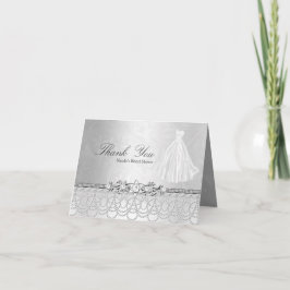 Hochzeitskleid & Juwelen Dankeschön Karte