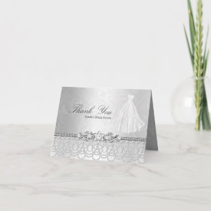 Hochzeitskleid & Juwelen Dankeschön Karte