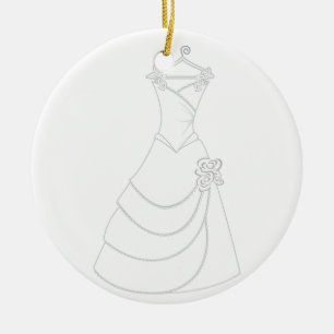 Hochzeitskleid Keramik Ornament