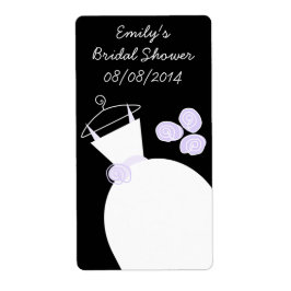 Hochzeitskleid Lila "Brautparty"-Etikett schwarz