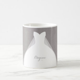 Hochzeitskleid Moderner Glamour Bridal Chic Gray Kaffeetasse