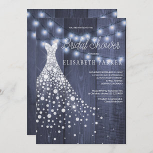 Hochzeitskleid Navy Barn Wood Winter Brautparty Einladung