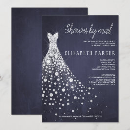 Hochzeitskleid Navy Blue Chalkboard Dusche von Mai Einladung