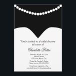 Hochzeitskleid Pearl Necklace Brautparty Einladung<br><div class="desc">Eine minimalistische,  moderne und schicke Braun-Dusche mit einem Hochzeitskleid und einer Perlenhalskette.</div>
