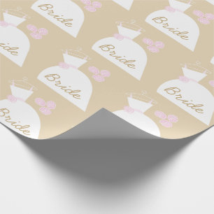 Hochzeitskleid Pink Bride beige Wrapping Paper Geschenkpapier