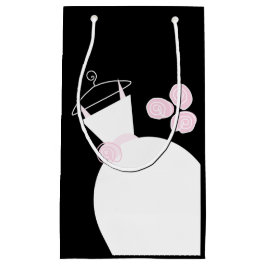 Hochzeitskleid Rosa Geschenktasche schwarz Kleine Geschenktüte