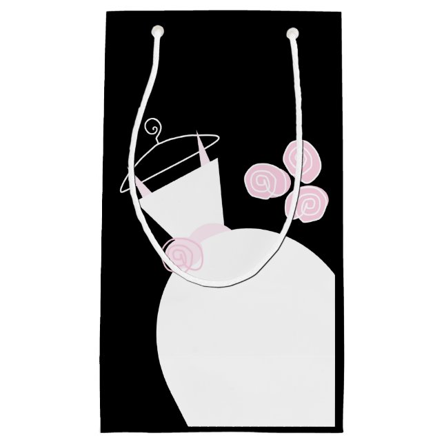 Hochzeitskleid Rosa Geschenktasche schwarz Kleine Geschenktüte (Vorderseite)