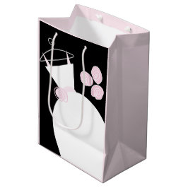 Hochzeitskleid Rosa Tasche schwarz Pastellmittel Mittlere Geschenktüte