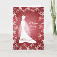 Hochzeitskleid, Schneeflocken auf der roten Brides